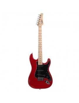 Glarry GST Stylish Electric Guitar Kit with Black Pickguard Red