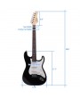 Glarry GST Rosewood Fingerboard Electric GuitarBagShoulder Strap Pick Whammy Bar Cord Wrench Tool Black & White