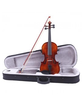 Glarry 3/4 Classic Solid Wood Violin Case Bow Violin Strings Rosin Shoulder Rest Electronic Tuner