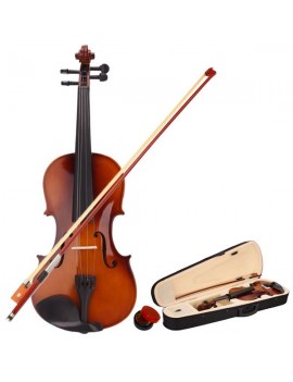 New 4/4 Acoustic Violin Case Bow Rosin Natural