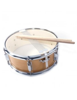 Glarry 14x5.5 Inch Professional Snare Drum Drumsticks Drum Key Strap Set Burlywood