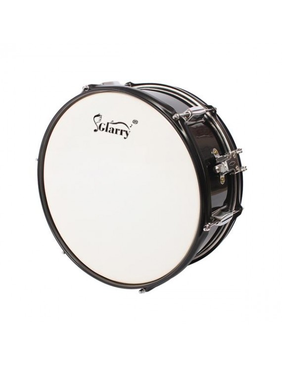 BORNMIO Glarry 14 x 5.5 inches Professional Marching Snare Drum & Drum Stick & Drum Key & Strap Black 