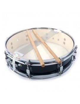 [US-W]13x3.5 Inch Professional Snare Drum Drumsticks Drum Key Strap Set Black
