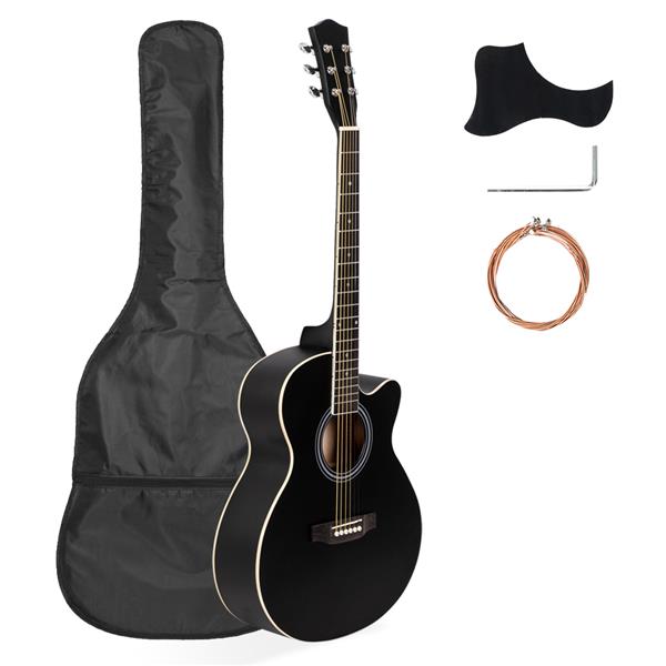 40''/41'' Cutaway Acoustic Guitar 20 Frets Beginner Kit for Students Adult Bag 